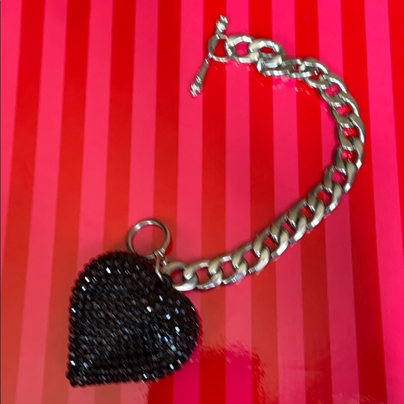 👛 2 for $20👛Black Rhinestone Puff Heart Bracelet - Picture 3 of 7